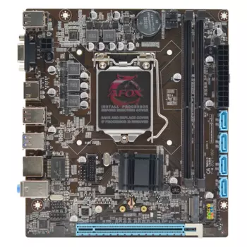Материнская плата AFOX IH110D4-MA2, Socket1151, iH110, 2xDDR4, PCI-Ex16, 4SATA3, 5.1-ch, LAN, VGA, HDMI, mATX, Retail