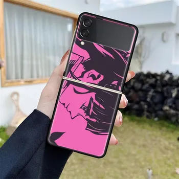Роскошный чехол для Samsung Galaxy Z Flip 4 3 5G, черный ПК, жесткие чехлы для телефонов, модная задняя крышка ZFlip Funda Demon Slayer, цветной корпус Samsung Z Flip 5G