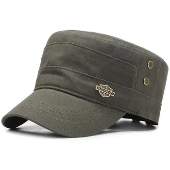 [NORTHWOOD] Винтажная кепка с плоским верхом, классическая кепка Snapback для мужчин и женщин, хлопковая кепка-дальнобойщик, шляпа для папы 56-60cm чёрный