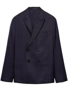 Prada двубортный пиджак, синий