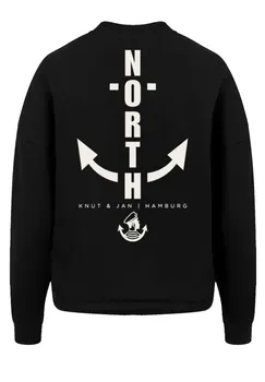 Толстовка F4NT4STIC Oversize North Anchor Knut & Jan Hamburg, черный