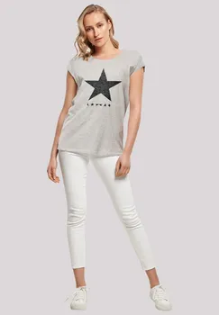 Футболка с принтом DAVID BOWIE STAR LOGO F4NT4STIC, серый