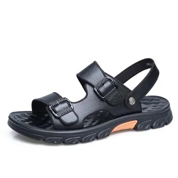 Fashion 2024 Sandals Men s Summer Beach Shoes Open toe Beach Slippers Non-slip Men s Sandal Mens Shoes Outdoor Slippers 38 коричневый