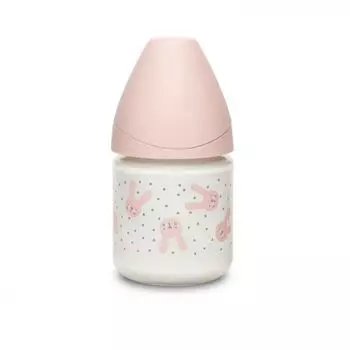 Suavinex Hygge Baby Бутылочка с круглой силикиновой соской Розовый с точками 120 мл