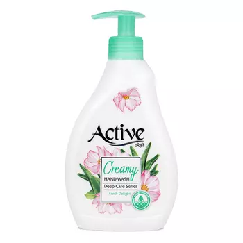 Крем-мыло Active Soft Creamy hand wash deep care series д/рук Алоэ вера/лотос, 350 мл