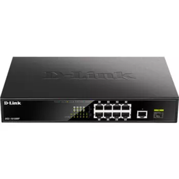 Коммутатор D-Link DGS-1010MP/A1A 9G 1SFP 8PoE 125W неуправляемый