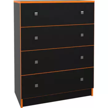 Комод МДК Black 4 ящика оранж (BL - КМ2О)