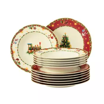 Seltmann Weiden Набор обеденных тарелок 12 предметов Marie-Luise Weihnachtsnostalgie Seltmann Weiden