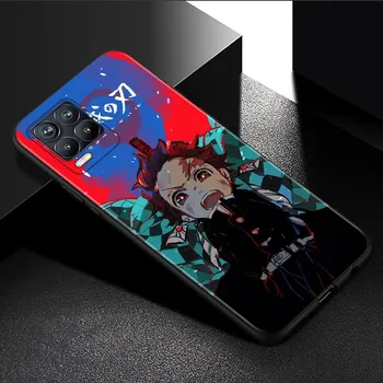 Черный чехол для Realme 8 C21 5 6 7 Pro C3 XT GT Master Explorer 7i X50 C11 C21Y C20A X7, чехол Demon Slayer Kimetsu no Yaiba, аниме Realme 8 5G
