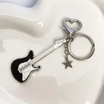Y2k гитара Love Heart Star брелок для женщин сладкий крутой тренд модный кулон винтажные эстетические аксессуары подарок новый белый