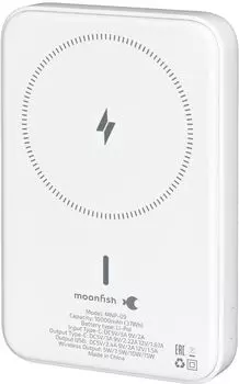 Внешний аккумулятор moonfish MagSafe, 10000mAh, soft-touch, белый