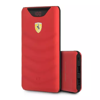 Внешний аккумулятор с функцией БЗУ Red Rubber 10000 мАч, красный