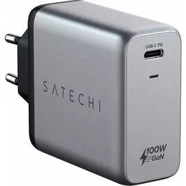 Сетевое зарядное устройство Satechi Compact Charger USB-C 100Вт, GaN, серый