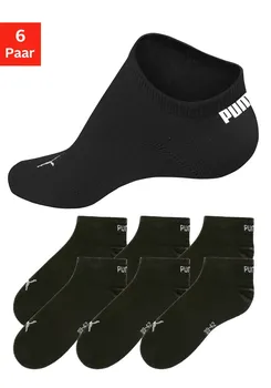 Короткие носки PUMA (6 шт.), с ребристыми манжетами, черный