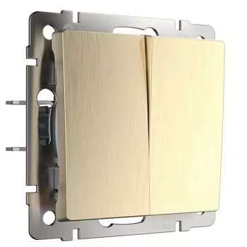 Выключатель Werkel W1120010/ Выключатель двухклавишный (шампань рифлен