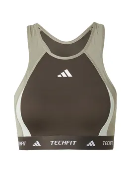 Спортивный бюстгальтер с высоким воротом ADIDAS PERFORMANCE, цвет Khaki/Olive/Pastel green