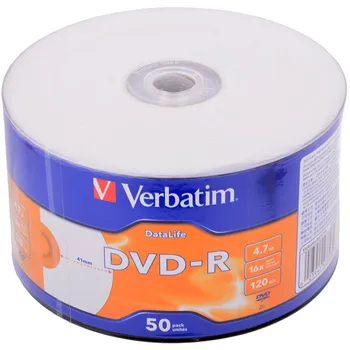 Диск Verbatim DVD-R, 4.7Gb, 16x, 50 шт, Printable, DataLife (43793)
