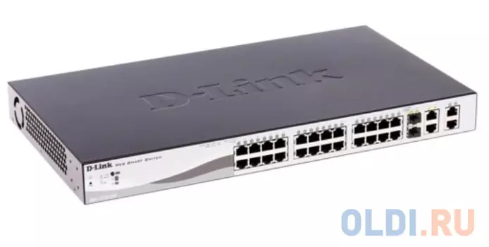D-Link DES-1210-28P/C3A Настраиваемый коммутатор WebSmart с 24 портами 10/100Base-TX, 2 портами 10/100/1000Base-T, 2 комбо-портами 100/1000Base-T/SFP