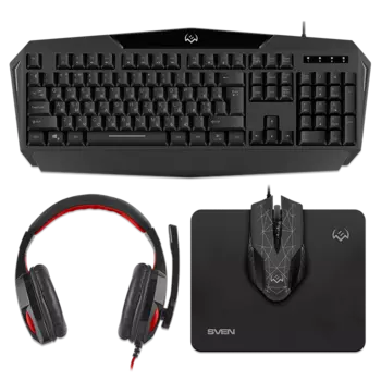 Клавиатура + мышь Sven GS-4300, проводной, USB, черный (SV-018382)