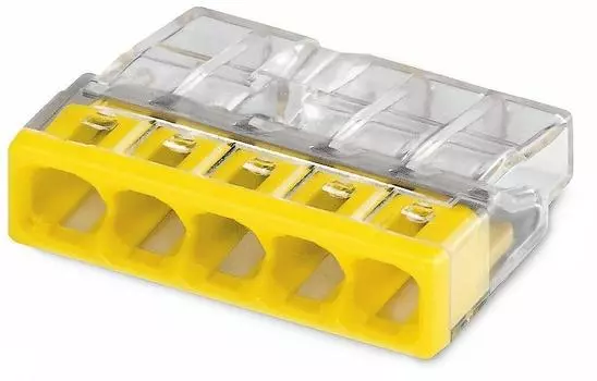 Клемма монтажная TOKOV ELECTRIC 2273-205 5x0,5 - 2,5 мм, желтый (TKE-EU2.5-415/C100)