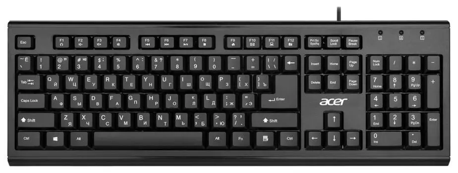 Клавиатура проводная Acer OKW120, мембранная, USB, черный (ZL.KBDEE.006)