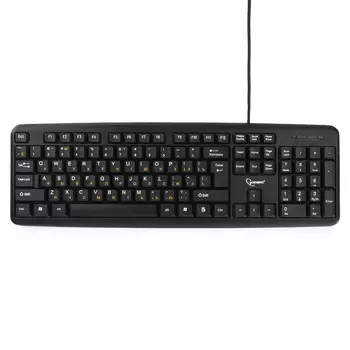 Клавиатура проводная Gembird KB-8320UXL-BL, мембранная, USB, черный