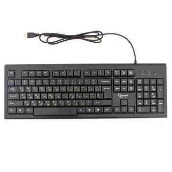 Клавиатура проводная Gembird KB-8354U-BL, мембранная, USB, черный
