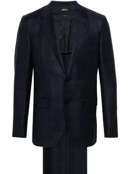 Zegna клетчатый костюм, синий