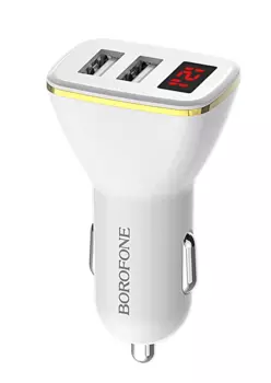 Автомобильное зарядное устройство Borofone BZ11 Speed map, 2USB, 2.1A, белый