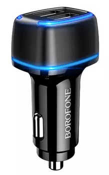 Автомобильное зарядное устройство Borofone BZ14, 2xUSB, 2.4А, 10 Вт, черный