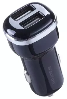Автомобильное зарядное устройство Borofone Extreme BZ13, 2xUSB, 2.4А, 12 Вт, QC, черный (133856)