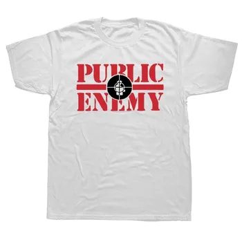 Забавные футболки унисекс с принтом Public Enemy Graphic Printed, повседневная мода, хлопковая уличная одежда, короткий рукав, летняя футболка унисекс большого размера S
