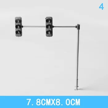 Масштаб 1/100 Светодиодный свет Модель светофора Городского движения Здание Аксессуары для песочного стола A1