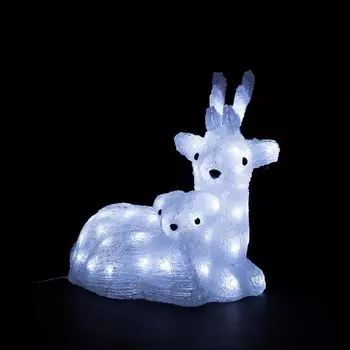 Светодиодный Олень с Олененком 34см Белый 24В, LED, IP54 Laitcom Фигуры 9492175