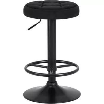 Табурет барный (черный велюр (MJ9-101)) Dobrin 5008_BlackBase-LM BRUNO BLACK BLACK, цвет сиденья черный (MJ9-101), основания
