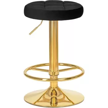 Табурет барный (черный велюр (MJ9-101)) Dobrin 5008_GoldBase-LM BRUNO GOLD GOLD, цвет сиденья черный (MJ9-101), основания золото