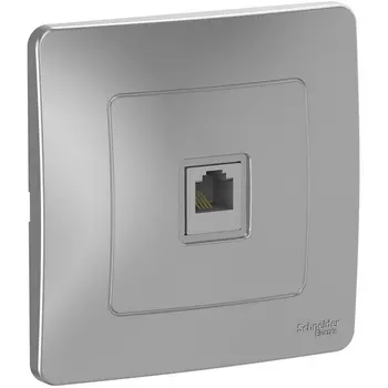 Телефонная розетка RJ-11 (алюминий) Systeme Electric Blanca BLNIS011003