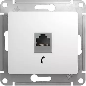 Телефонная розетка RJ-11 (белый) Systeme Electric Glossa GSL000181T