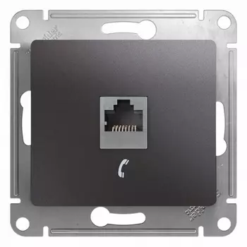 Телефонная розетка RJ-11 (графит) Systeme Electric Glossa GSL001381T