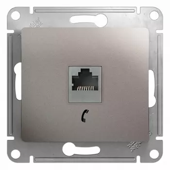 Телефонная розетка RJ-11 (платина) Systeme Electric Glossa GSL001281T