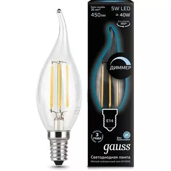 Лампочка tailed E14 5W 4100K 1/10/50 Gauss Filament 104801205-D