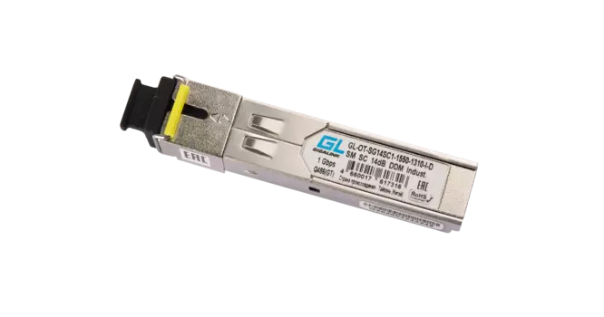 Модуль SFP Nikomax (Gigalink), 20 км, SC, Tx:1550 нм, Rx:1310 нм, 1.25 Гбит/с, SM, одинарный, WDM, DDM (GL-OT-SG14SC1-1550-1310-I-D)