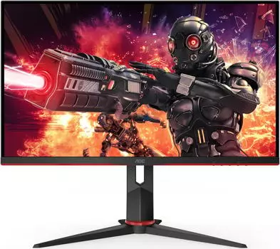Монитор 23.8" AOC 24G2ZU IPS, 1920x1080 (16:9), 350кд/м2, 240Hz, 0.5 мс, 178°/178°, AMD FreeSync/NVIDIA G-Sync, HDMI, DisplayPort, USB-Hub, черный/красный