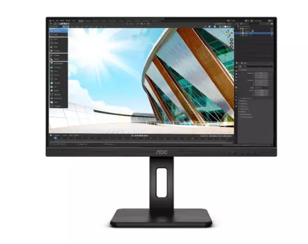 Монитор 23.8" AOC Q24P2Q IPS, 2560x1440 (16:9), 250кд/м2, 4мс, VGA, HDMI, DisplayPort, USB-Hub, черный
