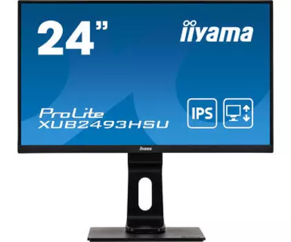 Монитор 23.8" Iiyama XUB2493HSU-B1 IPS, 1920x1080 (16:9), 250кд/м2, 4мс, VGA, HDMI, DisplayPort, USB-Hub, черный