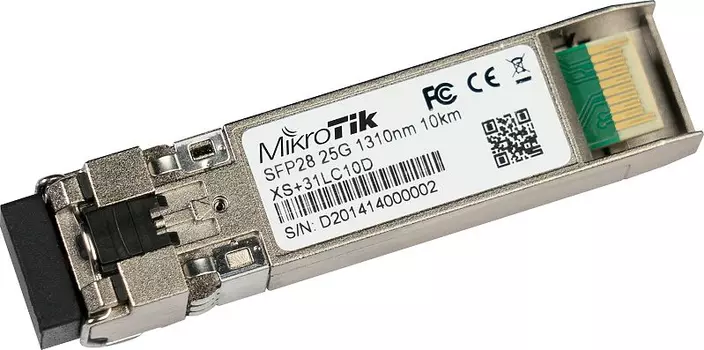 Модуль SFP28 Mikrotik XS+31LC10D, 10 км, LC, Tx:1310 нм, Rx:1310 нм, 25 Гбит/с, SM, двойной, DDM (XS+31LC10D)