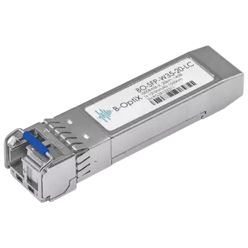 Модуль SFP B-OptiX, 20 км, LC, Tx:1310 нм, Rx:1550 нм, 1 Гбит/с, SM, одинарный, WDM (BO-SFP-W35-20-LC)