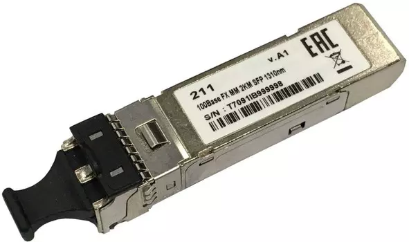 Модуль SFP D-Link DEM-211, 2 км, LC, Tx:1310 нм, Rx:1310 нм, 100 Мбит/с, MM, двойной, DDM (DEM-211/A1)