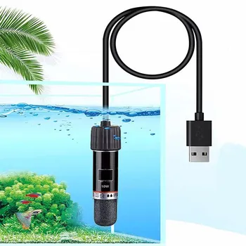 Usb Мини Аквариумный Нагревательный Стержень Для Небольшого Аквариума 26C Постоянная Температура Аквариумный Нагреватель Погружной Термостат Нагреватель 10 Вт