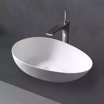 Раковина «Abber» Stein 60/36 AS2615 искусственный камень белая матовая с донным клапаном
